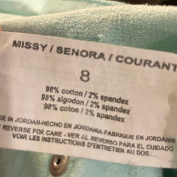 Bandolino Women's Mandie Capri Button Zip Side Slit Snap Spring Pastel Blue S 8 - Picture 10 of 16